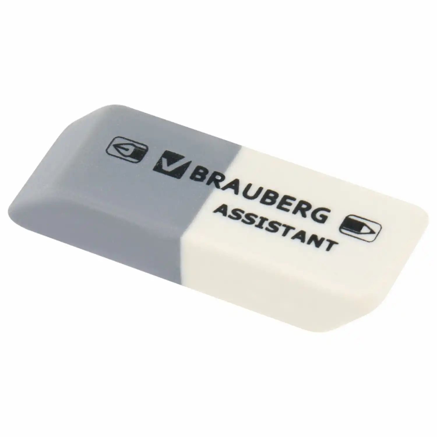 Резинка стирательная Brauberg 41х14х8 мм, цвет серый-белый