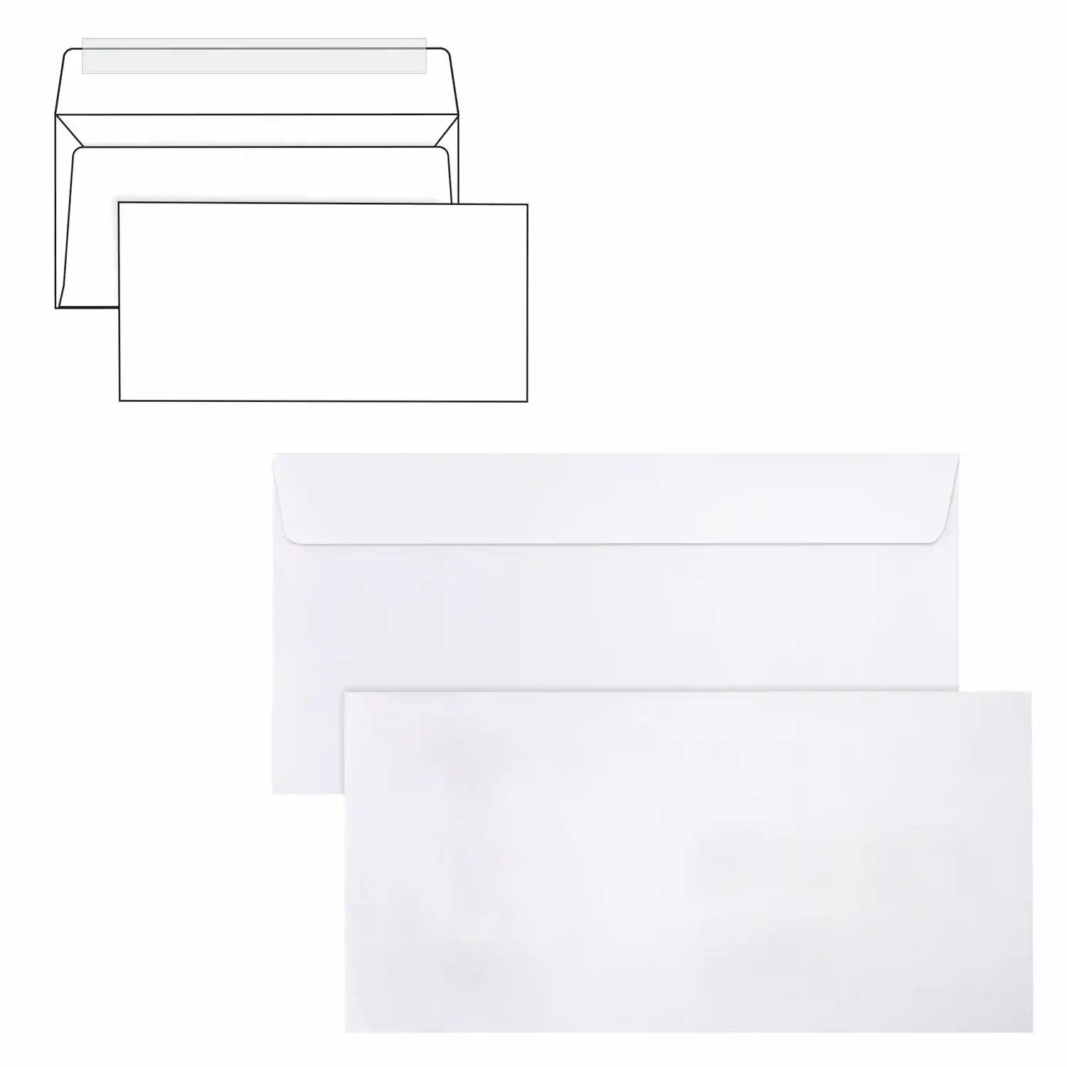Конверты BRAUBERG Е65 110х220 мм отрывная лента, 80 г/м2, 25 шт