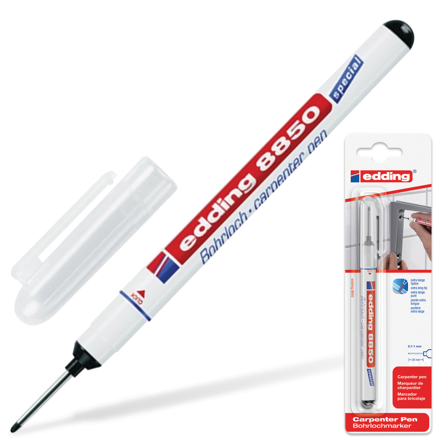 Маркер для труднодоступных мест EDDING 8850, ЧЕРНЫЙ, 0,7-1мм, круглый наконечник