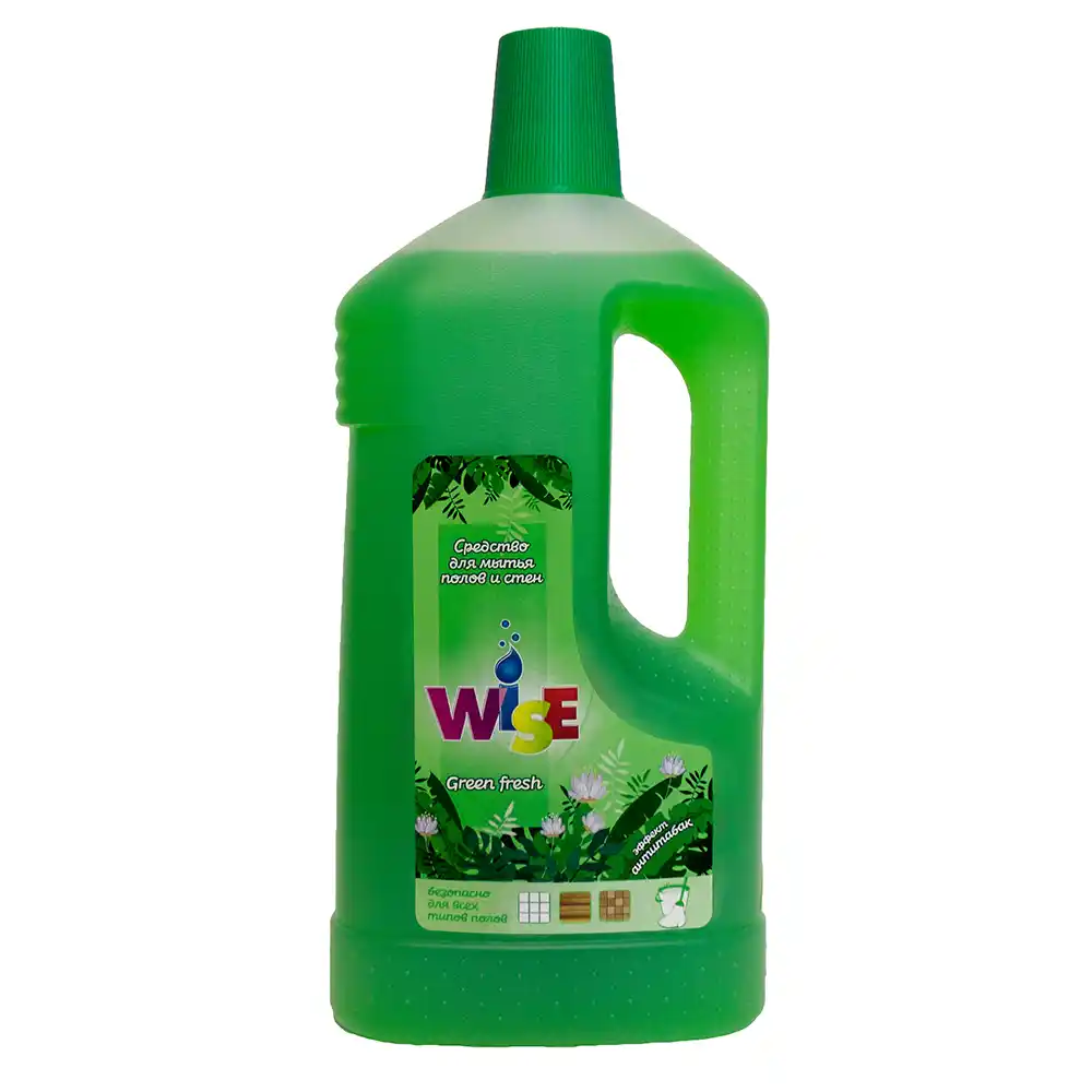 Средство для мытья полов и стен WISE Green fresh 1 л