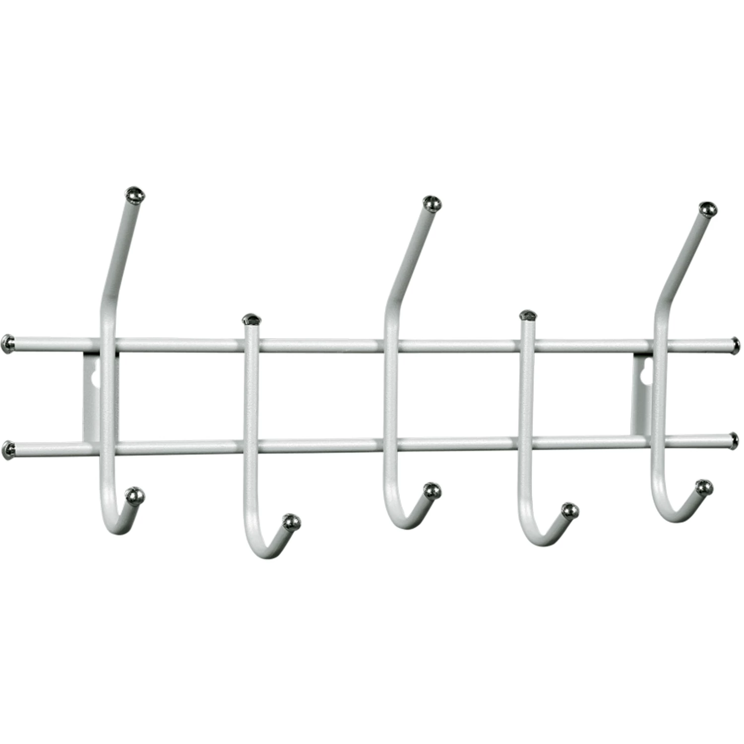 Вешалка настенная металлическая на 5 крючков, белая