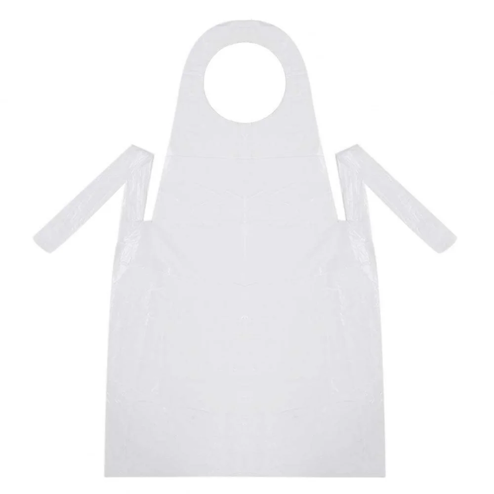 Фартуки одноразовые целлофановые 70 х 110 см KLEVER, ПНД белые 50 шт