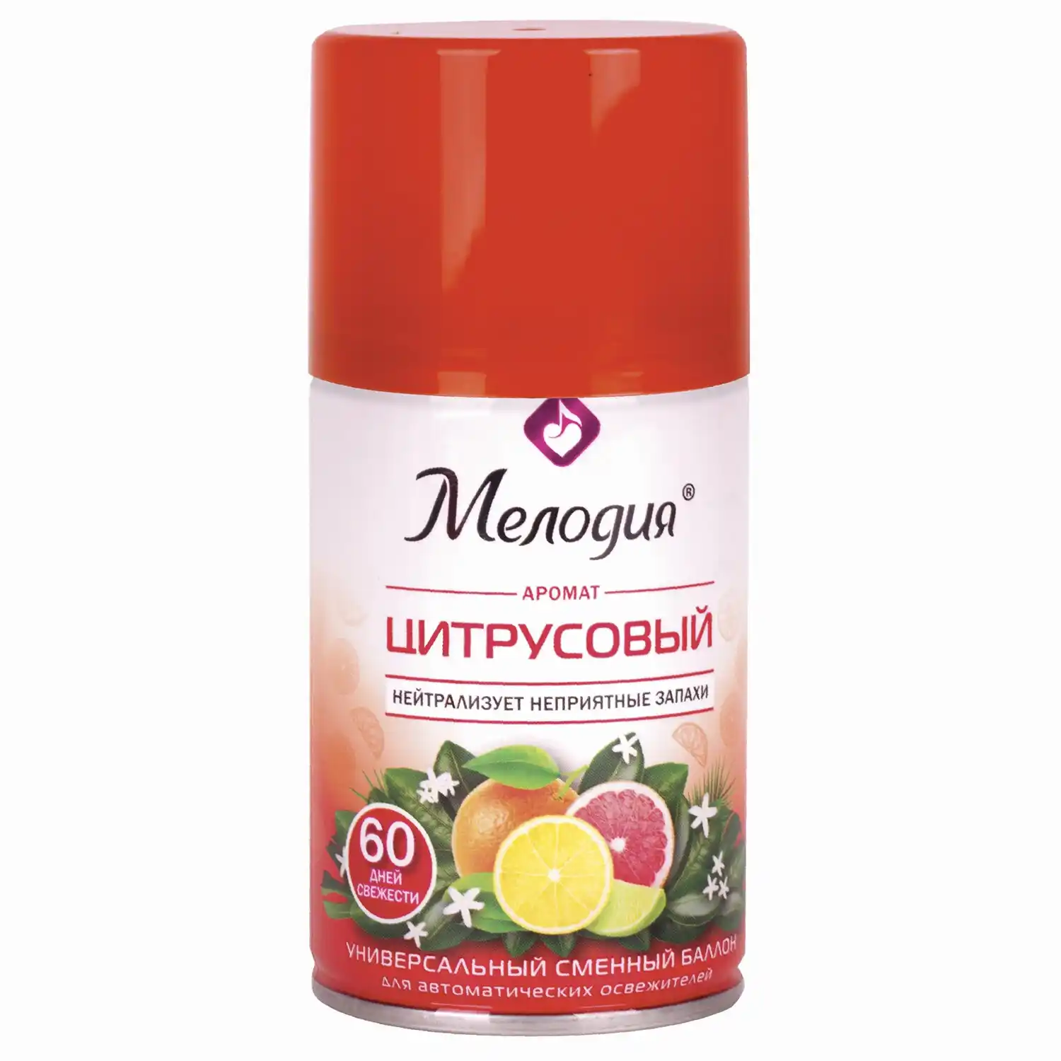 Сменный баллон для автоматических освежителей МЕЛОДИЯ Цитрусовый 250 мл