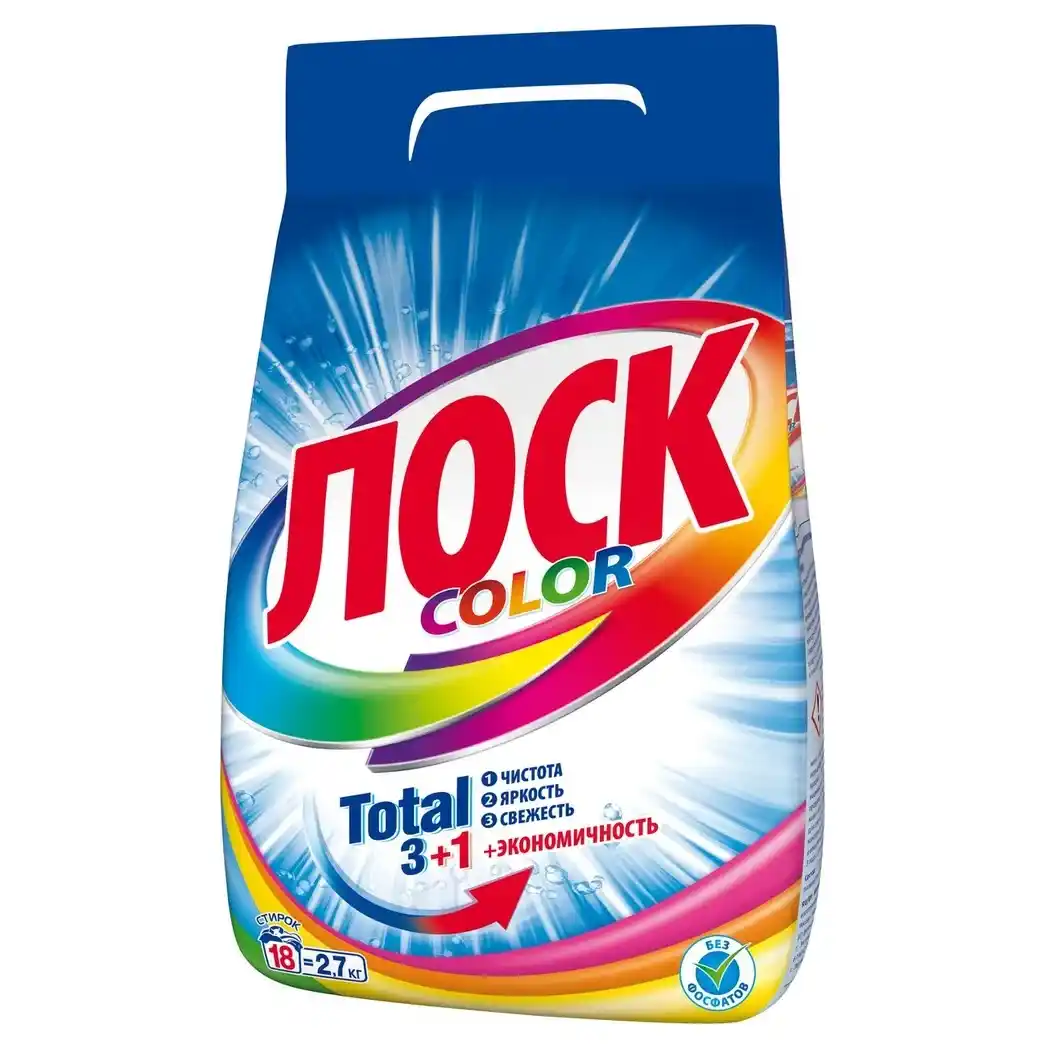 Лоск Колор Средство моющее синтетическое 18 стирок 2,7 кг