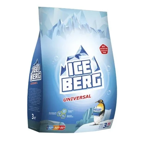 Порошок стиральный синтетический "ICEBERG UNIVERSAL", 3 кг
