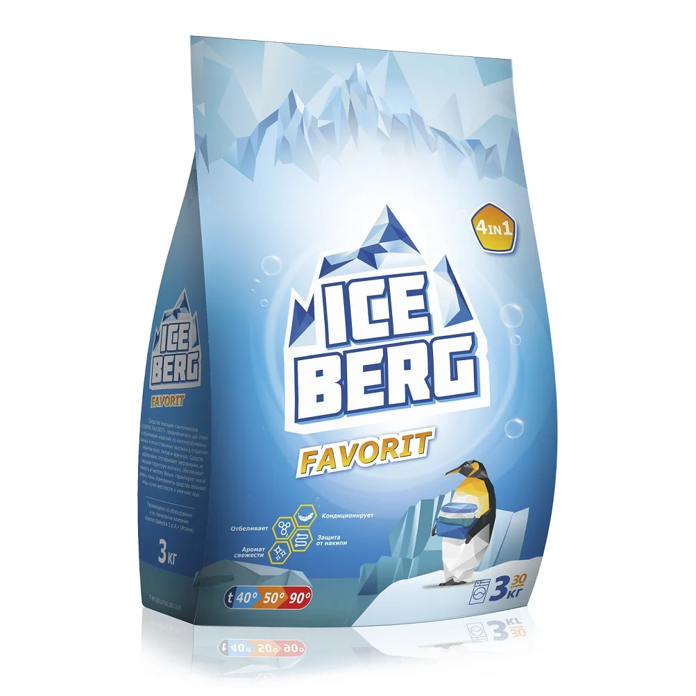 Порошок стиральный синтетический "ICEBERG FAVORIT", 3 кг