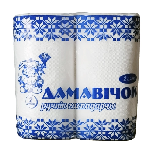 Полотенца бумажные ДАМАВIЧОК двухслойные 2 шт