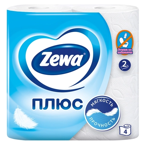 Туалетная бумага Zewa Плюс 4 шт