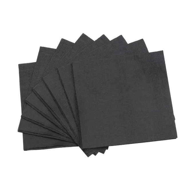 Салфетки бумажные однослойные, 100% целлюлоза, черные, 100 л