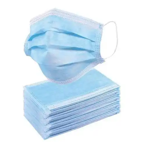 Маска трехслойная одноразовая голубая 50 шт