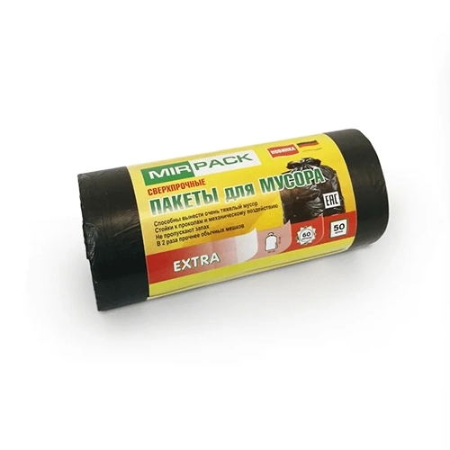 Мешки для мусора MirPack ПНД Extra 60 л 12 мкм 50 шт