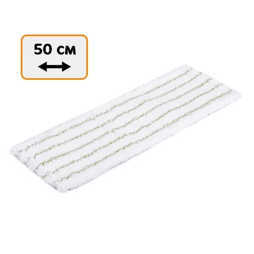 Моп 50 х 15 см Шубка белая зеленая полоса карман+ухо