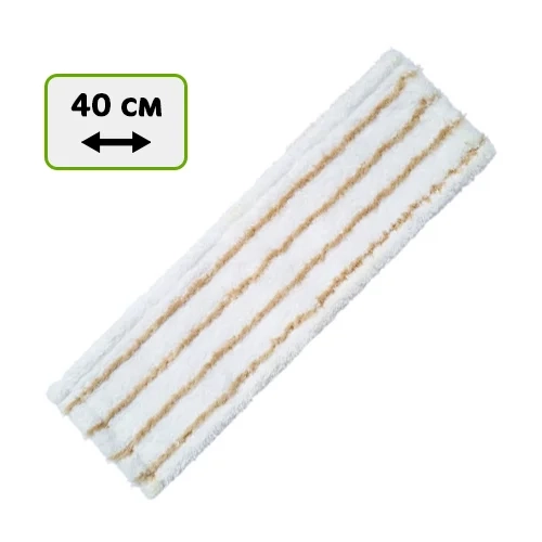 Моп 40 х 13 см Шубка белая желтая полоса карман+ухо