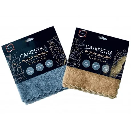 Салфетка из микрофибры 30 х 30 см PLUSHY, 1 шт