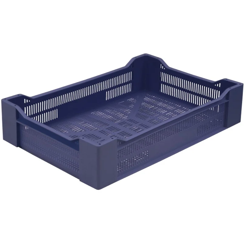 Ящик полимерный 600 х 400 х 135 мм перфорированный черный, Арт. 119