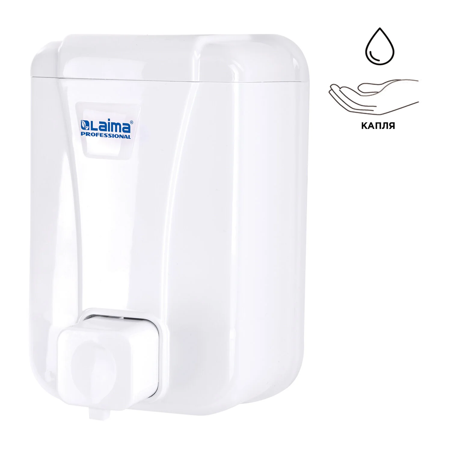 Белый наливной диспенсер для жидкого мыла LAIMA LSA, 0,5 л