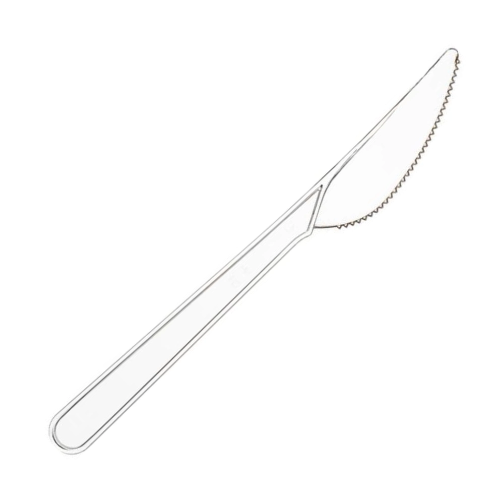 Ножи Премиум пластиковые прозрачные 18 см 50 шт