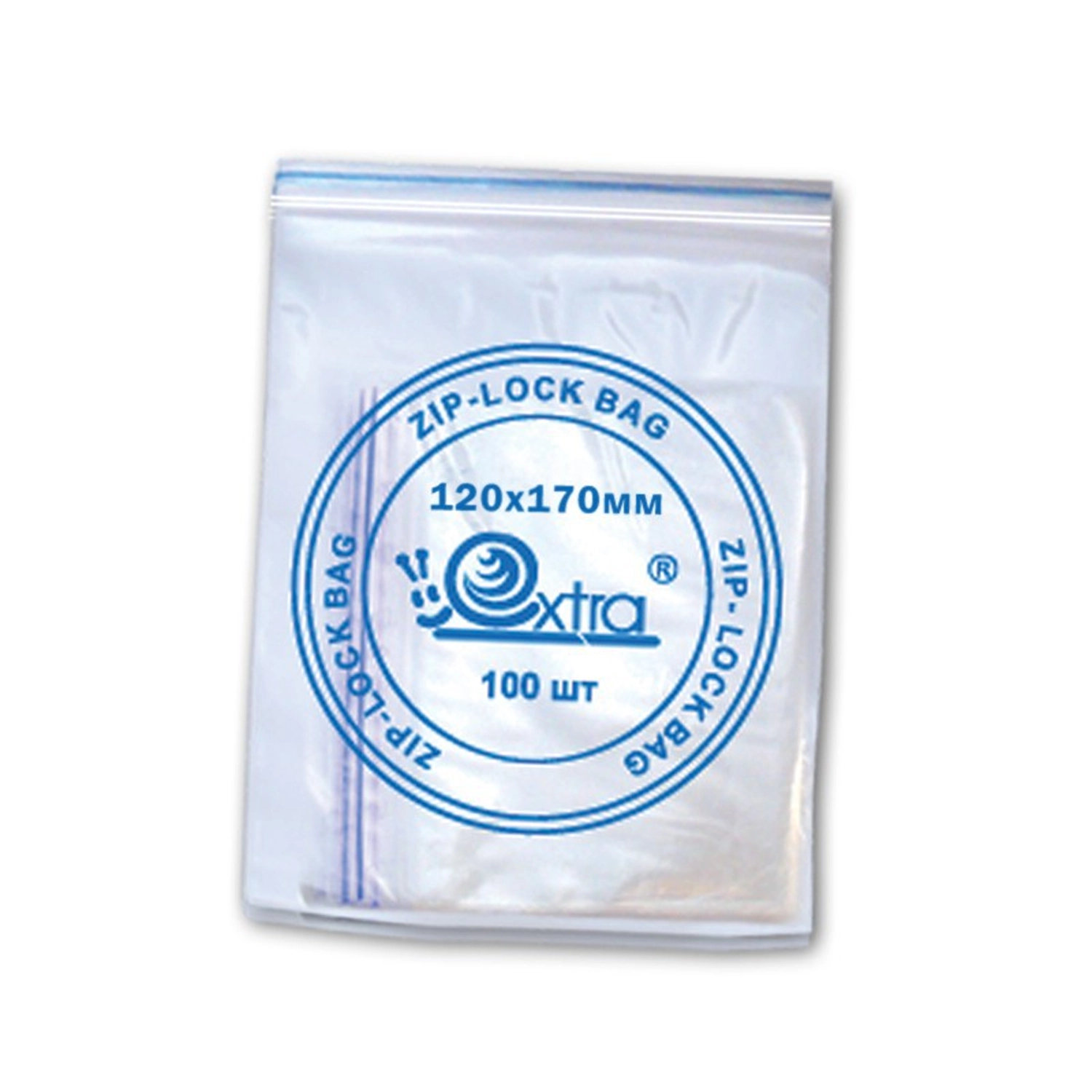 Пакет с замком 120х170 мм, 40 мкм, EXTRA 100 шт