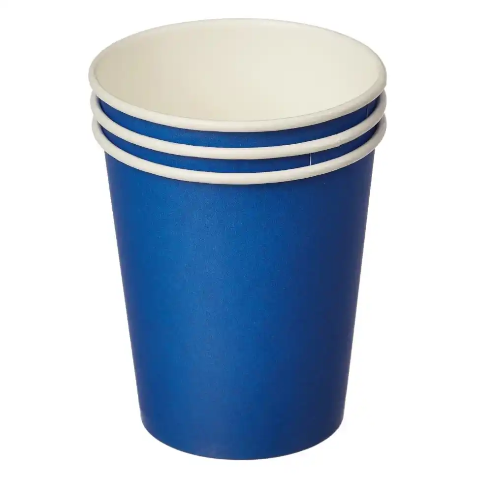 Стакан бумажный для горячих напитков 250 мл, синий 50 штук