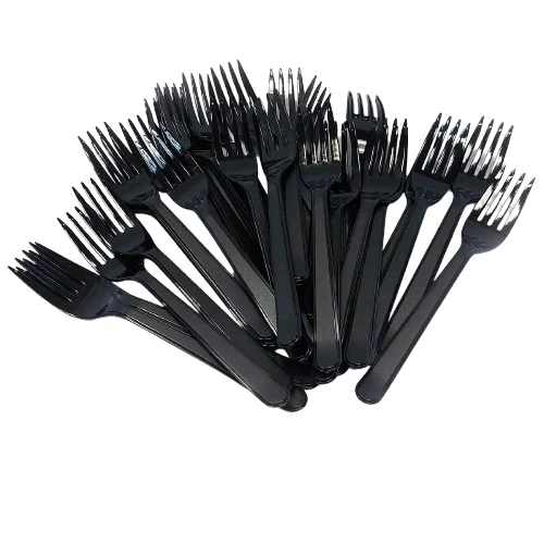 Вилка столовая Премиум 20 см, цвет черный, 50 шт