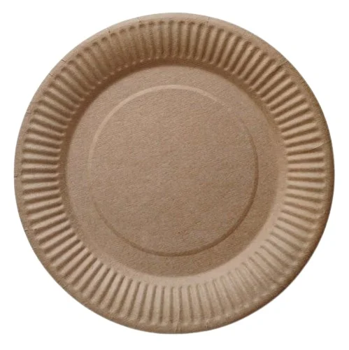 Тарелка бумажная бурая 230 мм, 250 гр/м2, 100 шт