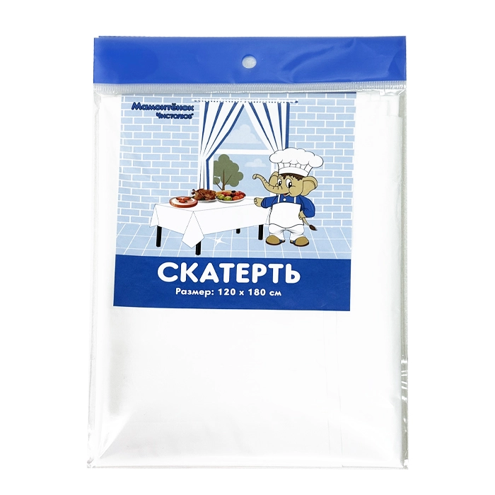 Скатерть полиэтилен 120х180 см 40 мкм Белый