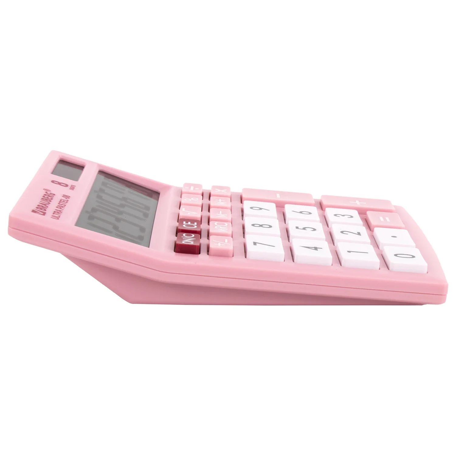 Калькулятор настольный BRAUBERG ULTRA PASTEL-08-PK, КОМПАКТНЫЙ (154x115 мм), 8 разрядов, двойное питание, РОЗОВЫЙ