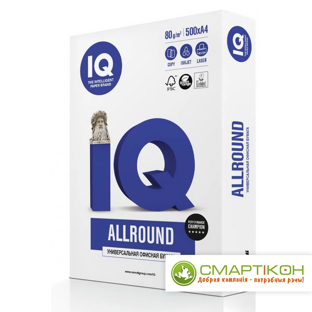 Бумага IQ Allround А4 класс В+ 80г/м2 500л