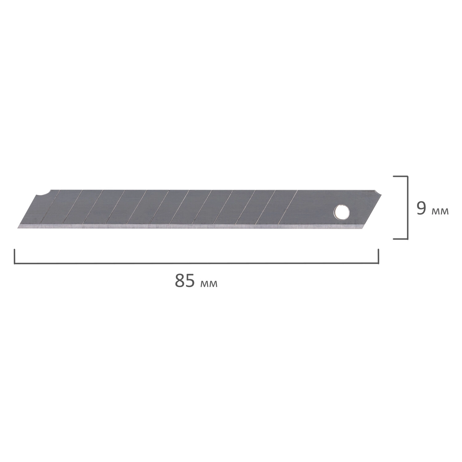 Лезвия для ножей STAFF эконом 9 мм, толщина лезвия 0,38 мм, в пластиковом пенале 10 шт