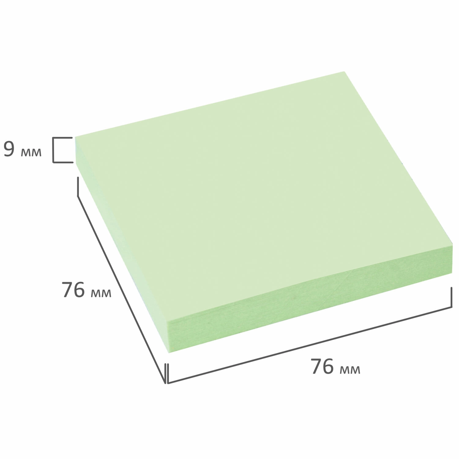Блок самоклеящийся STAFF EVERYDAY 76х76 мм зеленый 100 листов