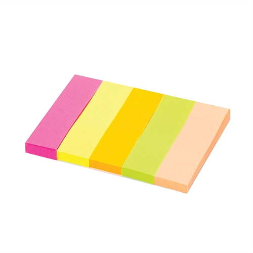 Закладки клейкие неоновые STAFF бумажные, 50х14 мм, 5 цветов х 50 листов