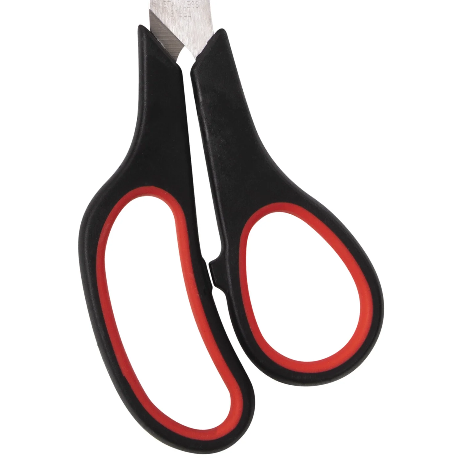 Ножницы STAFF EVERYDAY 215 мм, резиновые вставки, черно-красные, ПВХ чехол