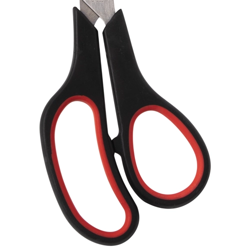 Ножницы STAFF EVERYDAY 235 мм, резиновые вставки, черно-красные, ПВХ чехол
