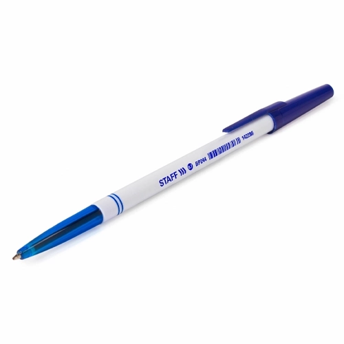 Ручка шариковая STAFF Basic BP-244, синяя, корпус белый, узел 0,7 мм, линия письма 0,35 мм