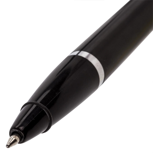 Ручка шариковая настольная BRAUBERG Стенд-Пен Блэк1 на цепочке, синяя, корпус черный, линия письма 0,5 мм