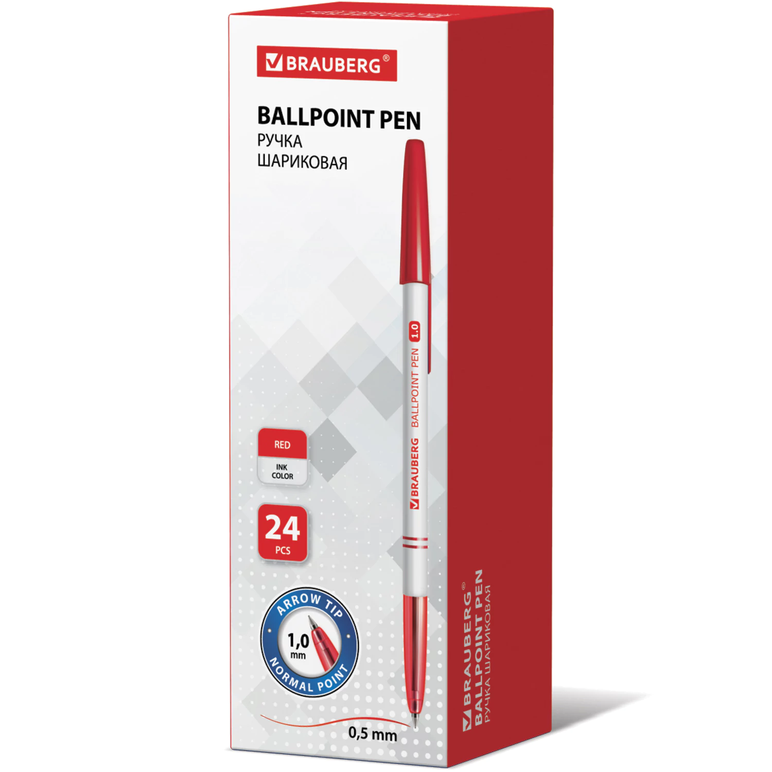 Ручка шариковая BRAUBERG красная, арт.140892