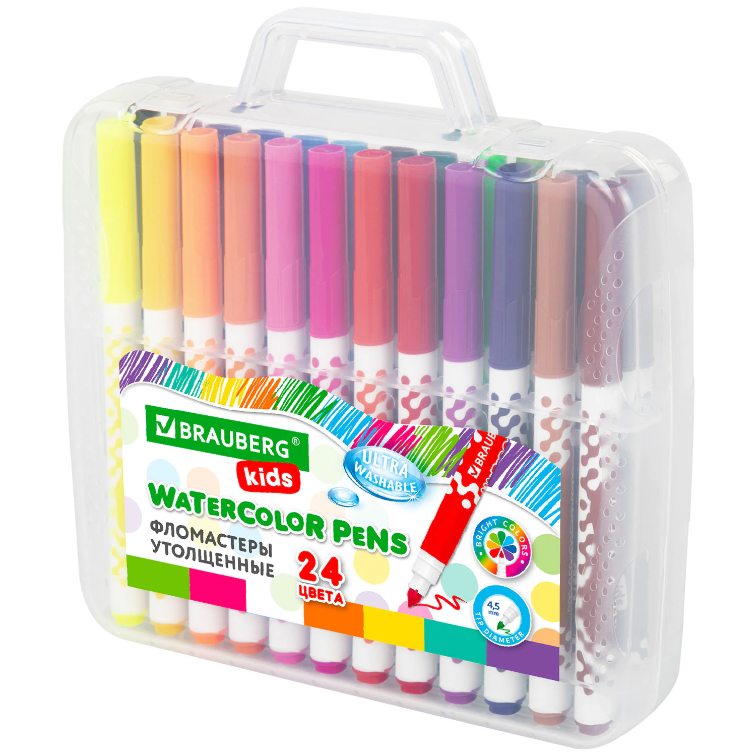 Фломастеры утолщенные BRAUBERG 24 цвета