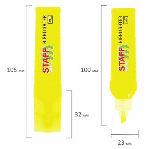 Текстовыделитель STAFF EVERYDAY HL-707 линия 1-5 мм ЖЕЛТЫЙ 