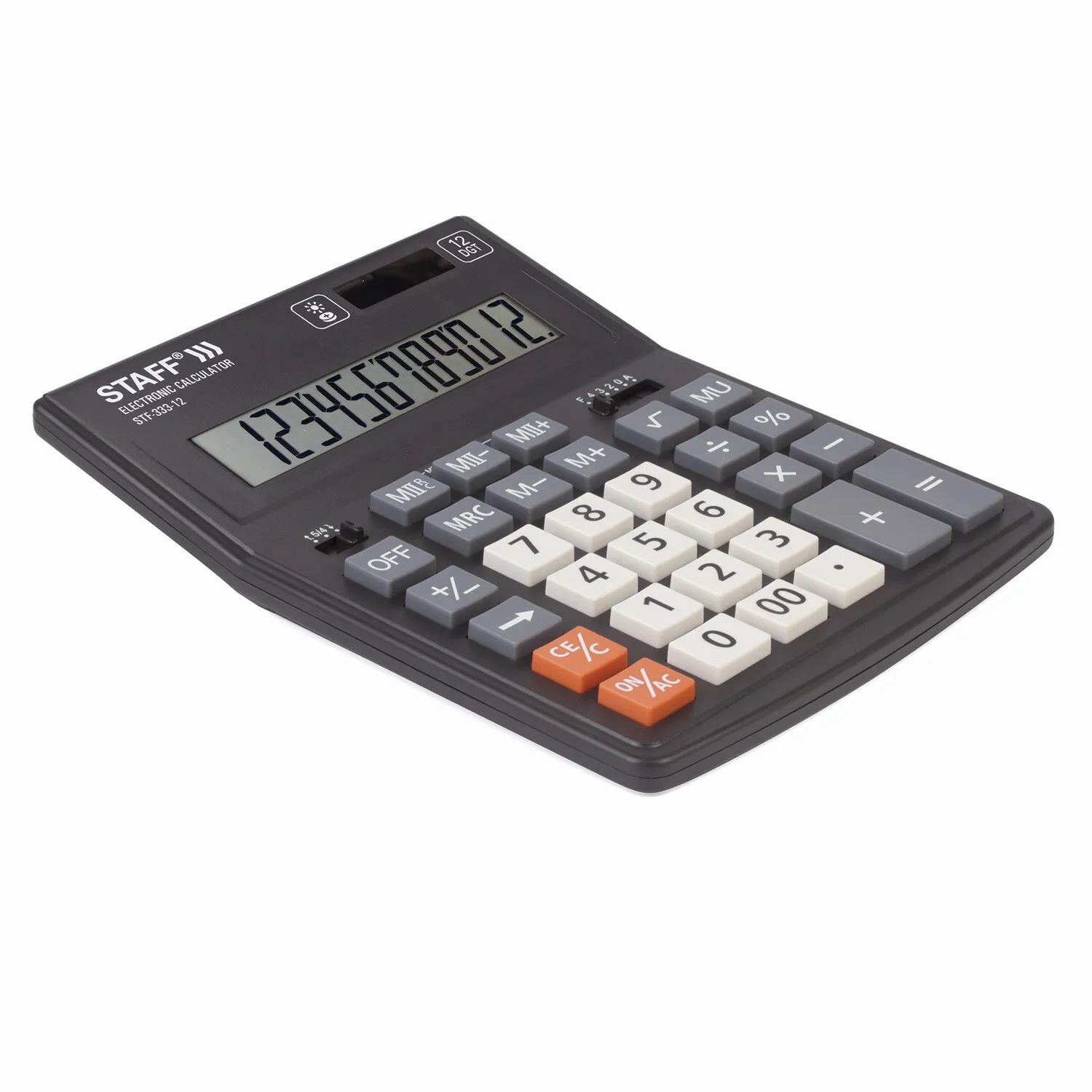 Калькулятор STAFF настольный STF-333 12 разрядов, двойное питание, 200x154 мм