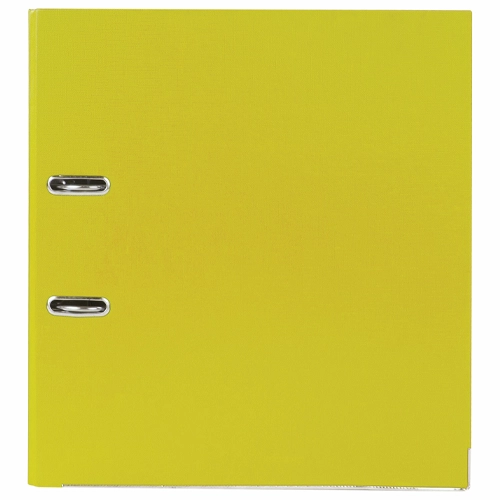 Папка-регистратор BRAUBERG c покрытием пластик, с уголком, 75 мм, ПРОЧНАЯ, желтая