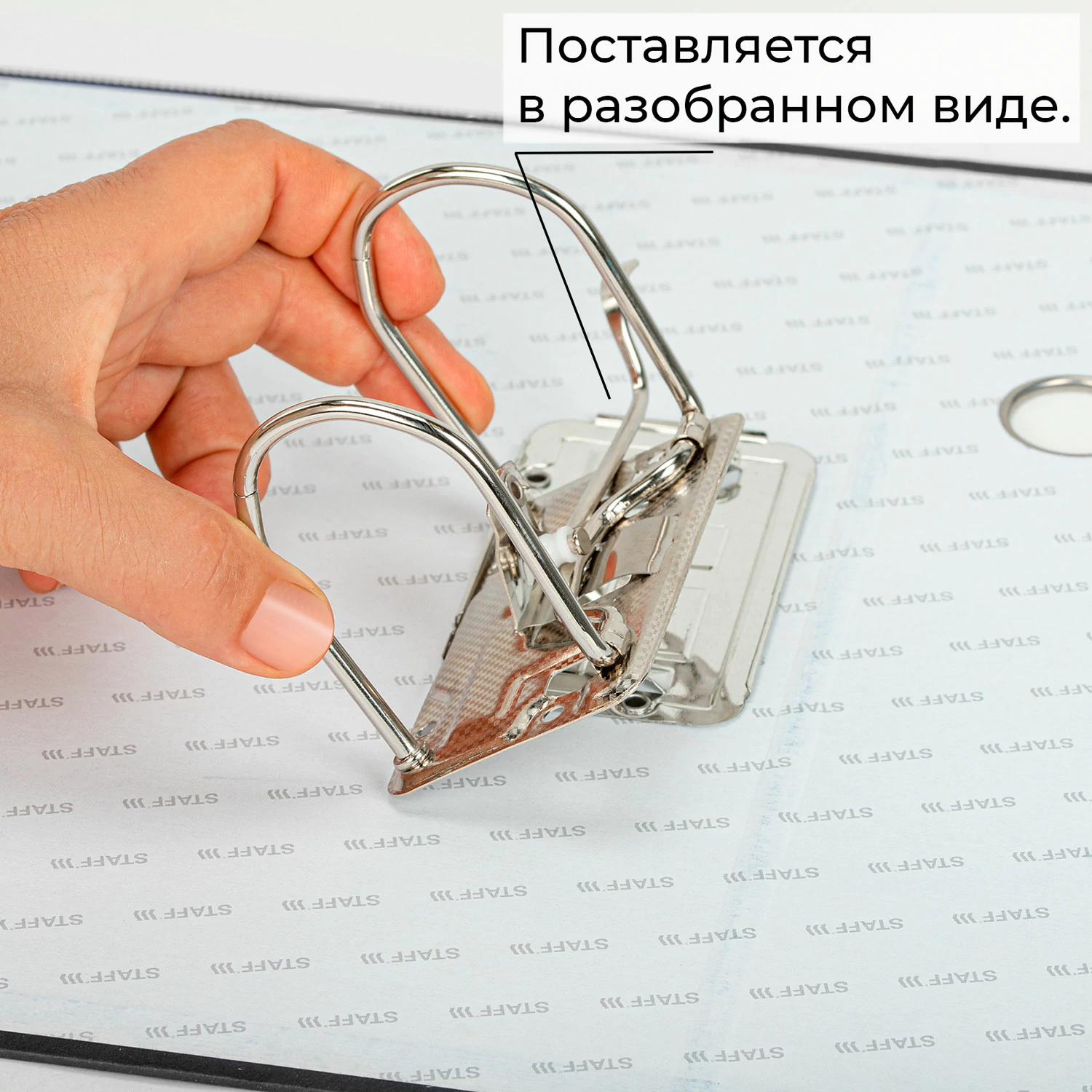 Папка-регистратор STAFF Profit со съемным механизмом, ПВХ, 50 мм, с уголком, черный