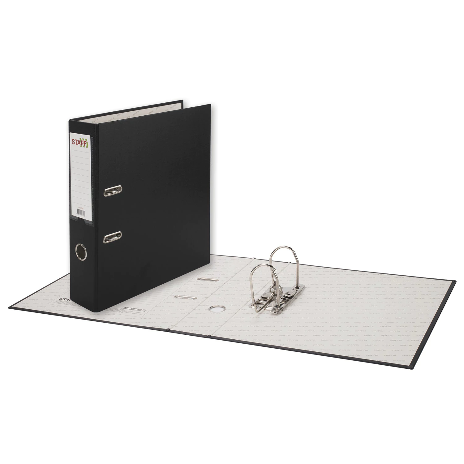 Папка-регистратор STAFF Manager с покрытием из ПВХ, 70 мм, без уголка, черная