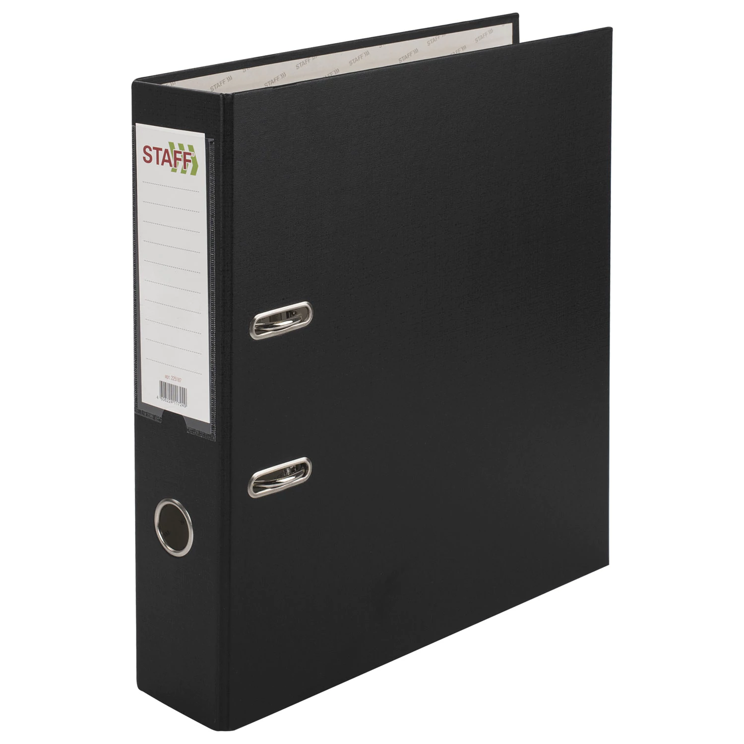 Папка-регистратор STAFF Manager с покрытием из ПВХ, 70 мм, без уголка, черная