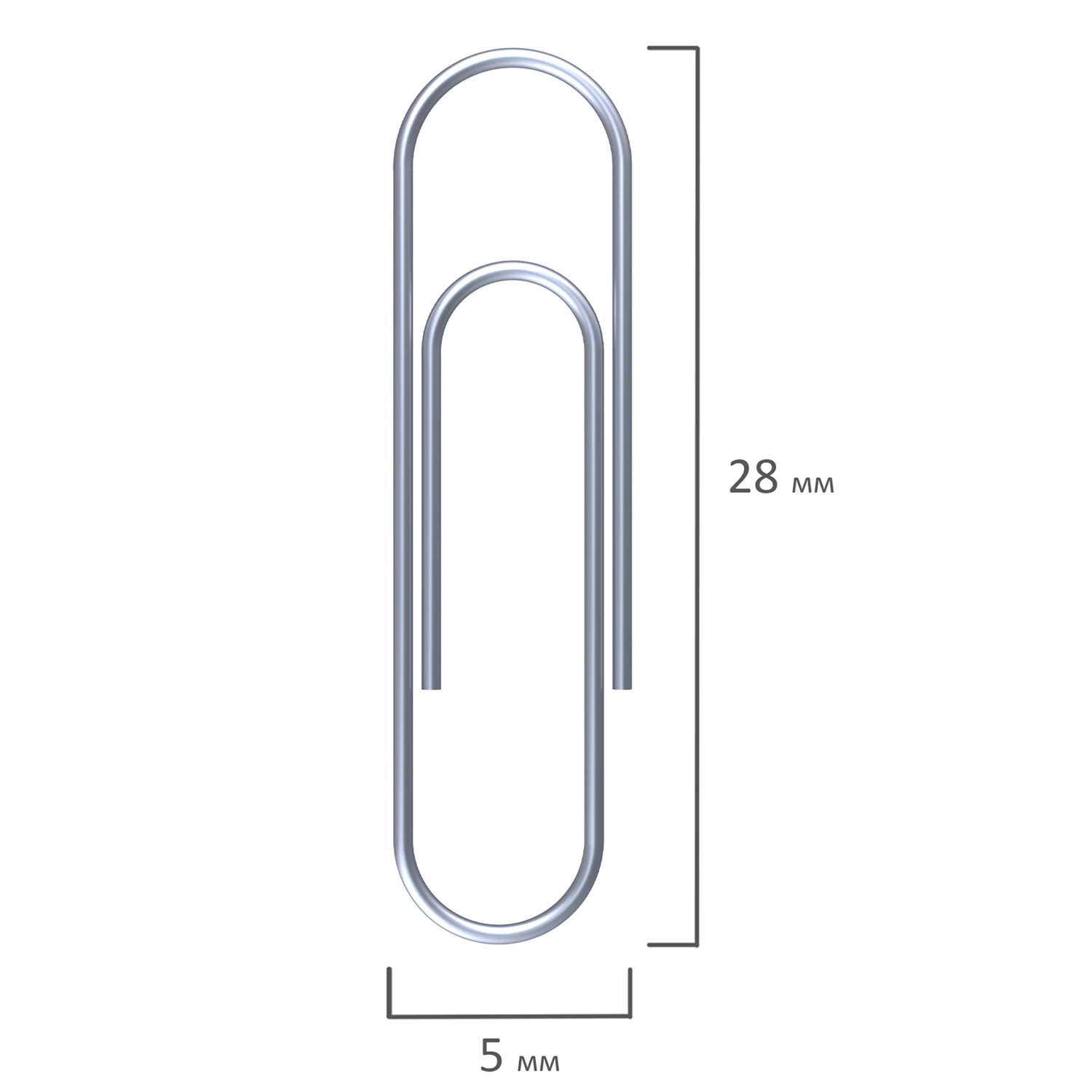 Скрепки STAFF 28 мм оцинкованные, 100 шт