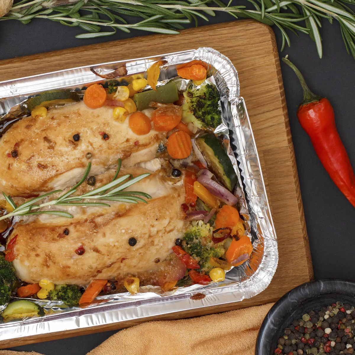 Алюминиевая форма L-край, 262 х 189 x 55 мм, 1900 мл (410-023)