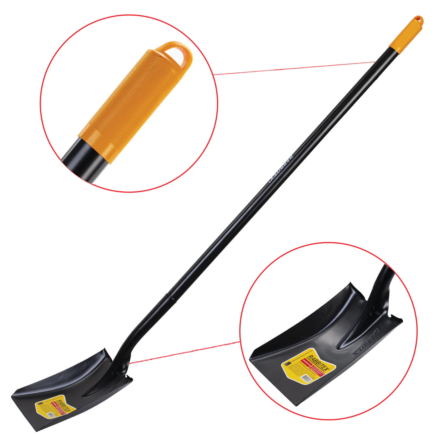 Лопата совковая цельнометаллическая 23 х 28 х 150 см RABBITEX LONG HANDLE со стальным черенком