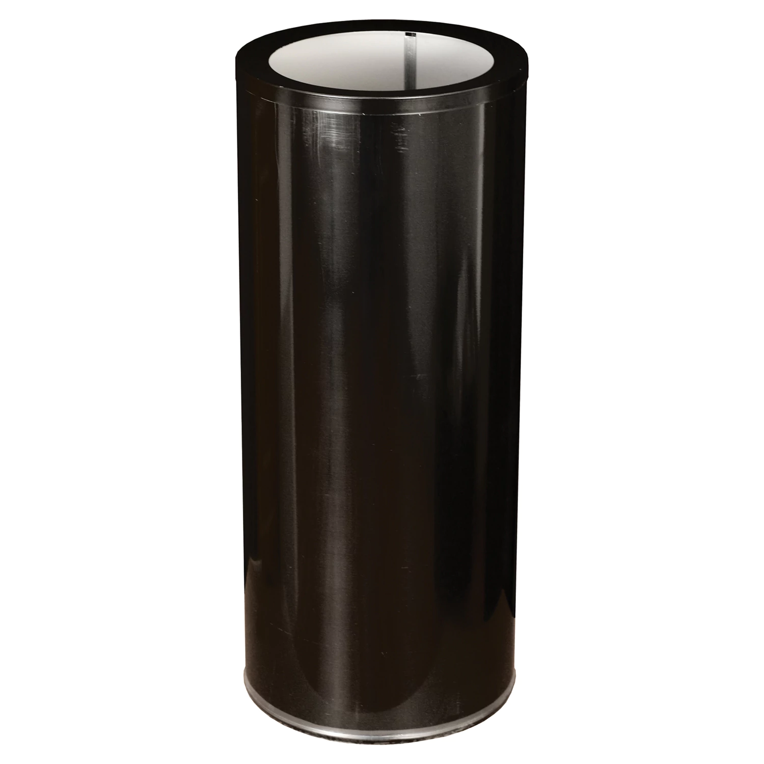 Урна металлическая с кольцом под мешок 60 х 25 х 25 см оцинкованная, черная, 30 л