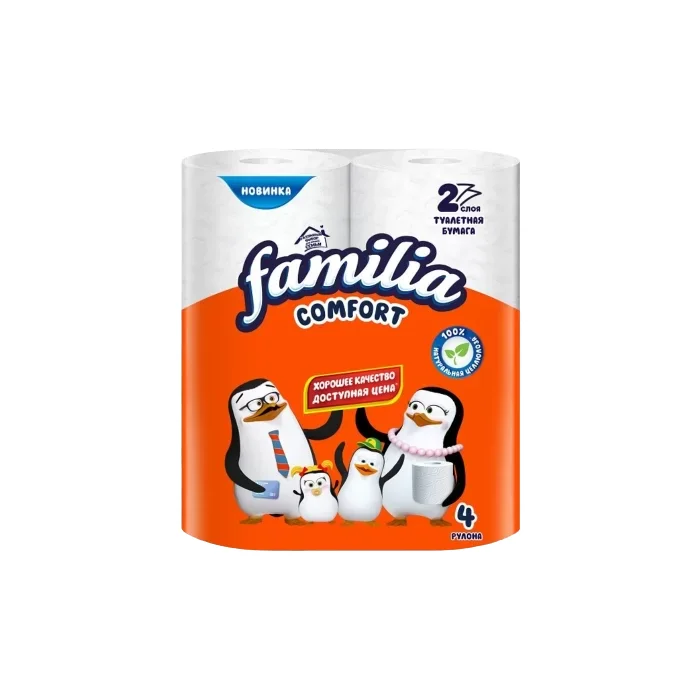 Бумага туалетная двухслойная Familia Comfort 4 шт
