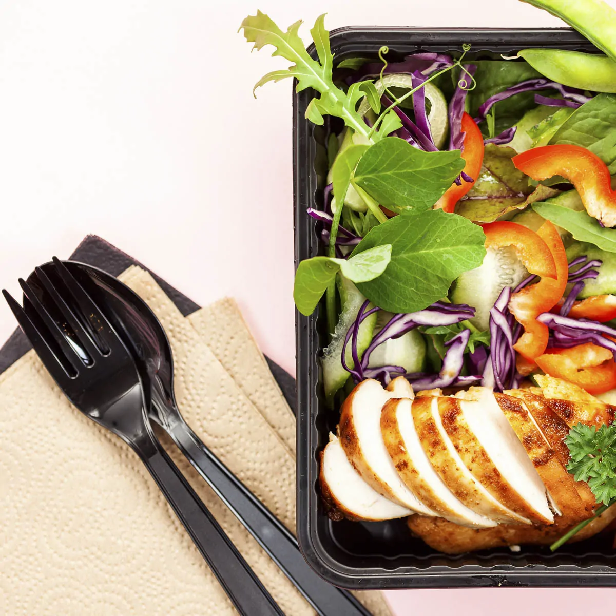 Одноразовые столовые ложки Премиум черные 50 шт