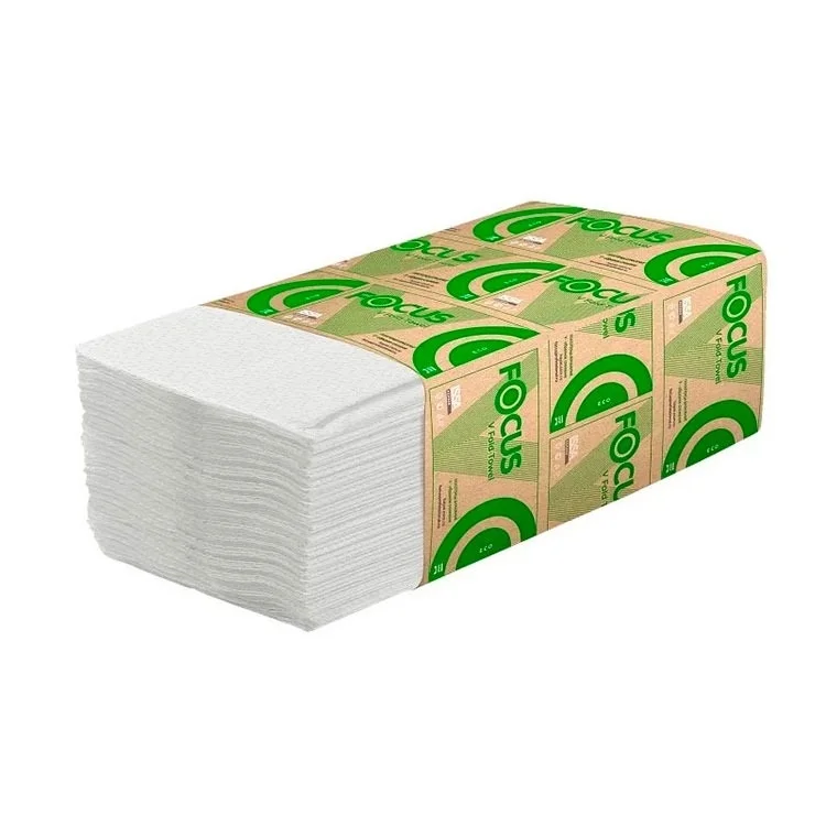 Полотенца FOCUS ECO V-сложения однослойные 23 х 20 см, 250 л